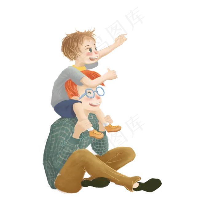 有爱的父子两父亲节元素设计(2000X2000(DPI:96))psd模版下载