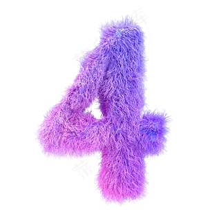 创意毛发倒计时数字4