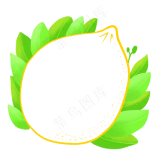 小清新绿色柠檬边框装饰素材