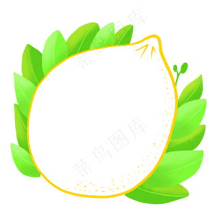 小清新绿色柠檬边框装饰素材