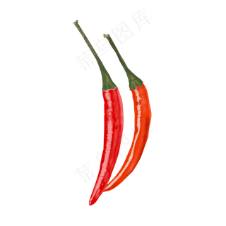 手绘仿真食材辣椒,免抠元素