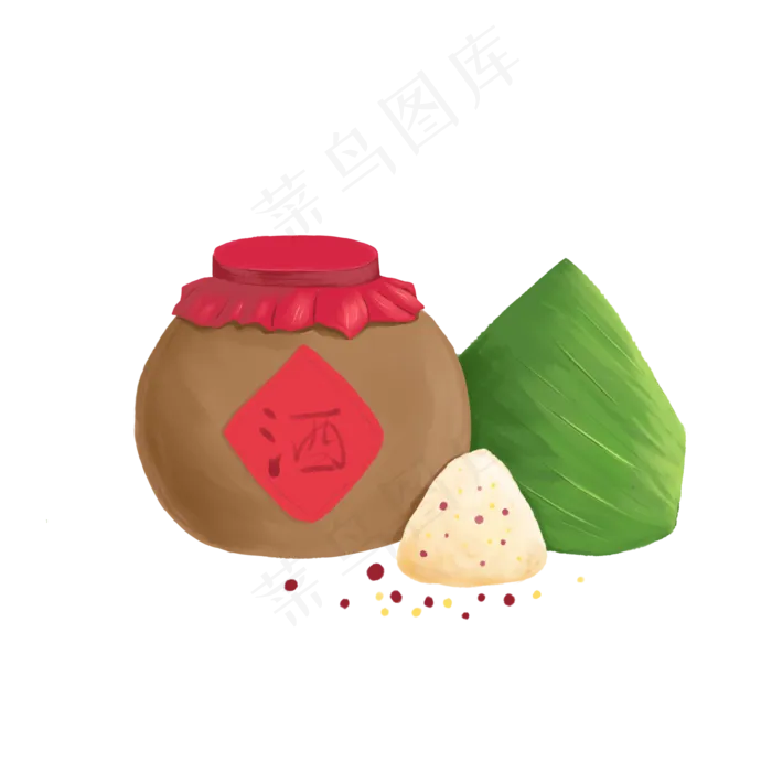 节日端午节粽子雄黄酒(2000X2000(DPI:300))psd模版下载