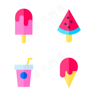 夏季暑假美味饮品相关图标