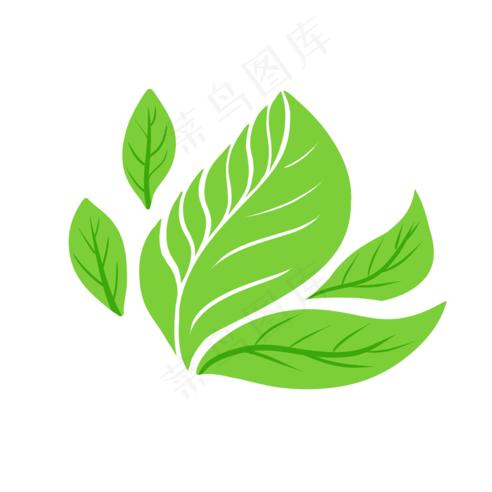 绿色植物叶子手绘透明底免抠