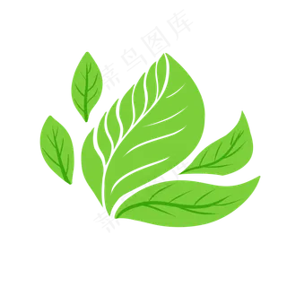 绿色植物叶子手绘透明底免抠