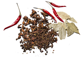 调料花椒香叶八角干辣椒,免抠元素