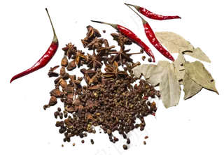 调料花椒香叶八角干辣椒,免抠元素