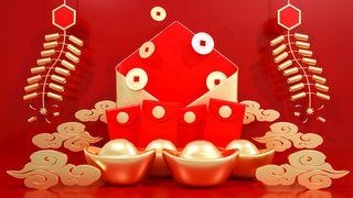 C4D红色喜庆中国风年货节2020新年