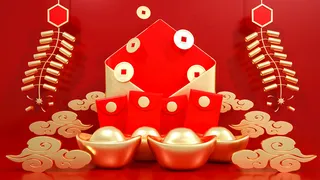 C4D红色喜庆中国风年货节2020新年