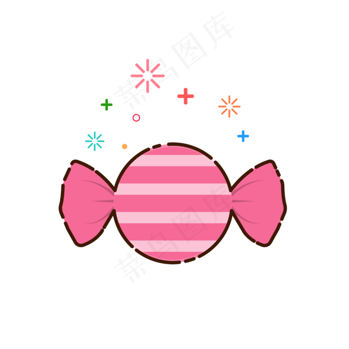 手绘矢量MBE风格可爱糖果,免抠元素