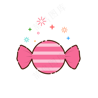 手绘矢量MBE风格可爱糖果,免抠元素