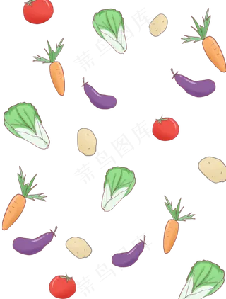 手绘蔬菜水果