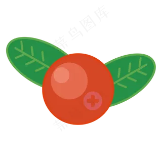 单个粉红色矢量蔓越莓