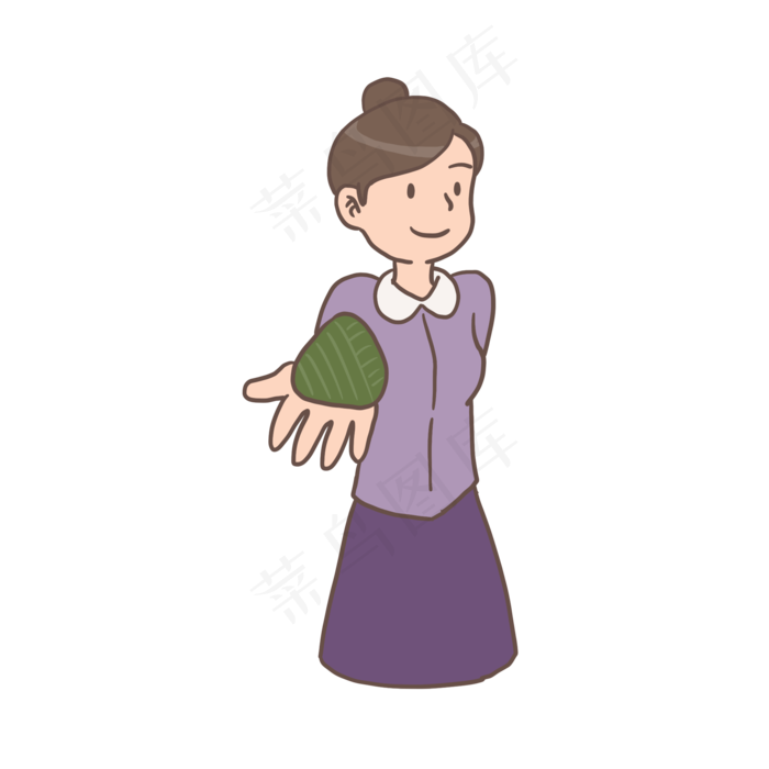 端午节吃粽子的女孩免抠元素下载