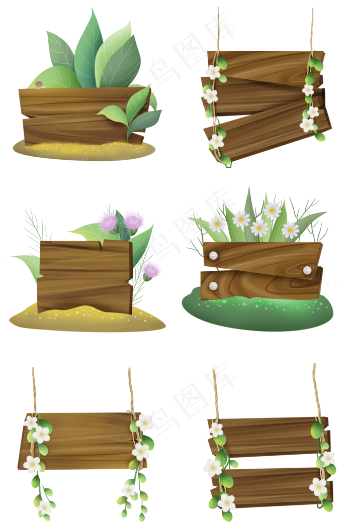 植物木板提示框(2000X3020(DPI:300))psd模版下载