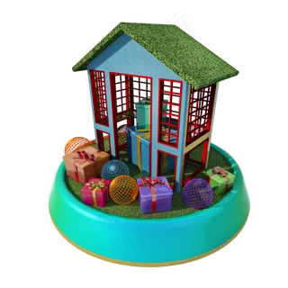 儿童节装饰小屋png图