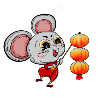 鼠年国潮风生肖灯笼