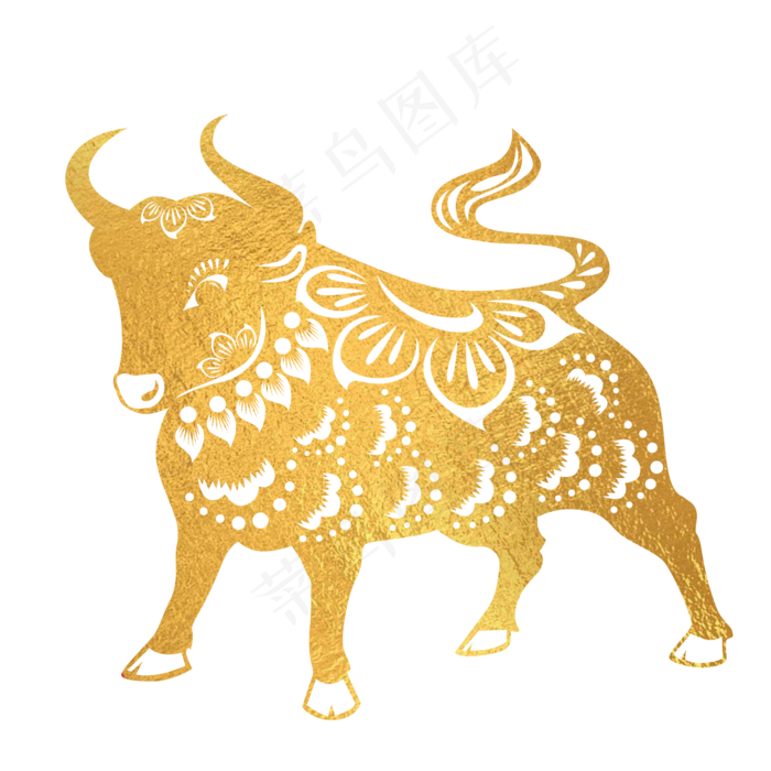 烫金牛年剪纸