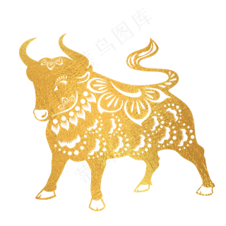 烫金牛年剪纸