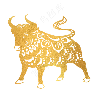烫金牛年剪纸