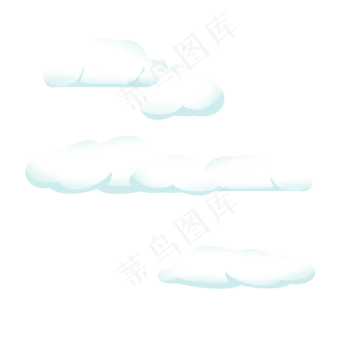 云朵白云卡通天空,免抠元素(2000X2000(DPI:299))psd模版下载