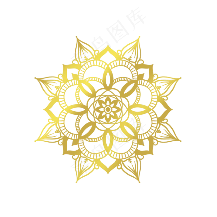 金色线描花纹(2048X2048(DPI:300))psd模版下载