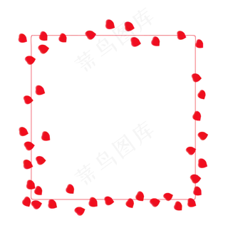 浪漫风红色玫瑰边框