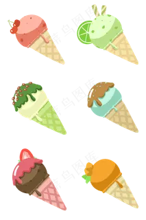 夏季冰激凌PNG套图
