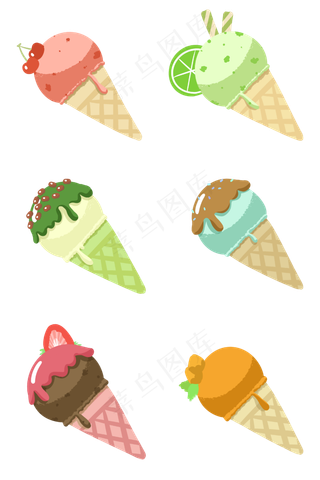 夏季冰激凌PNG套图