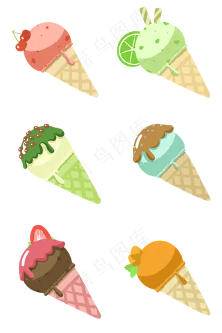 夏季冰激凌PNG套图