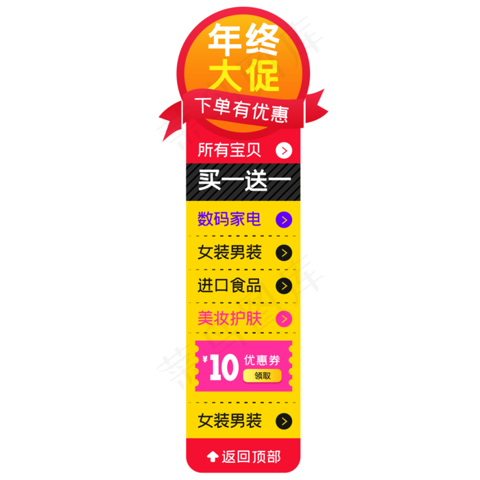 电商侧边悬浮促销导航栏