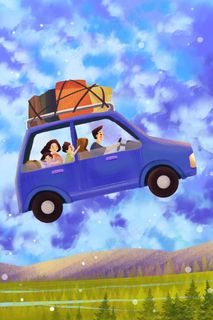 国庆长假全家旅游旅行欢乐场景