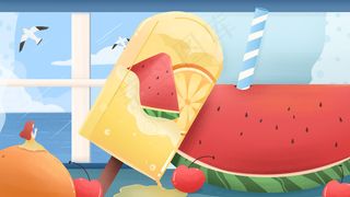 夏天夏日西瓜清凉清新海