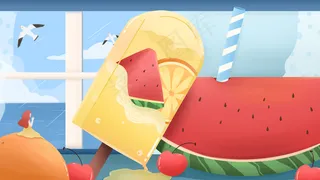 夏天夏日西瓜清凉清新海