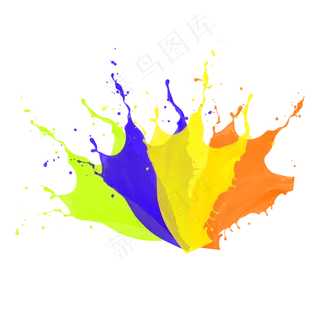 彩色喷溅油漆笔刷,免抠元素