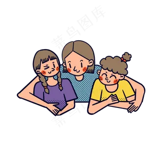 矢量免抠卡通可爱母亲节抱着孩子