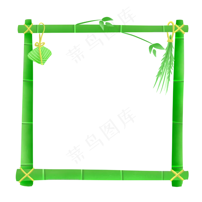 绿色竹子粽子边框(3000X3000(DPI:300))psd模版下载