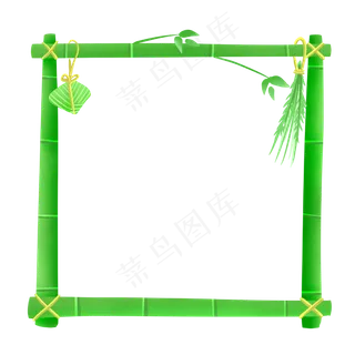 绿色竹子粽子边框