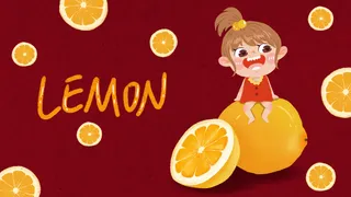 黄色小清新柠檬女孩