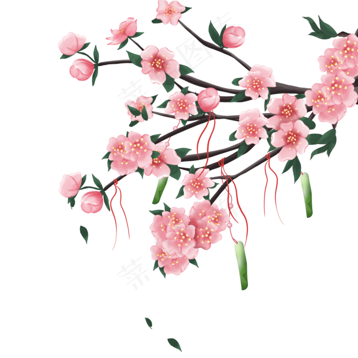 手绘古风花卉(2000X2000(DPI:300))psd模版下载