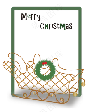 圣诞节小清新圣诞车边框png免费下,免抠元素