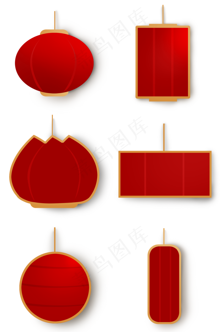 红色中国风灯笼标签,免抠元素(2000X3020(DPI:72))psd模版下载