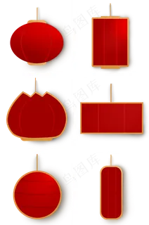 红色中国风灯笼标签,免抠元素 红色中国风灯笼标签,免抠元素