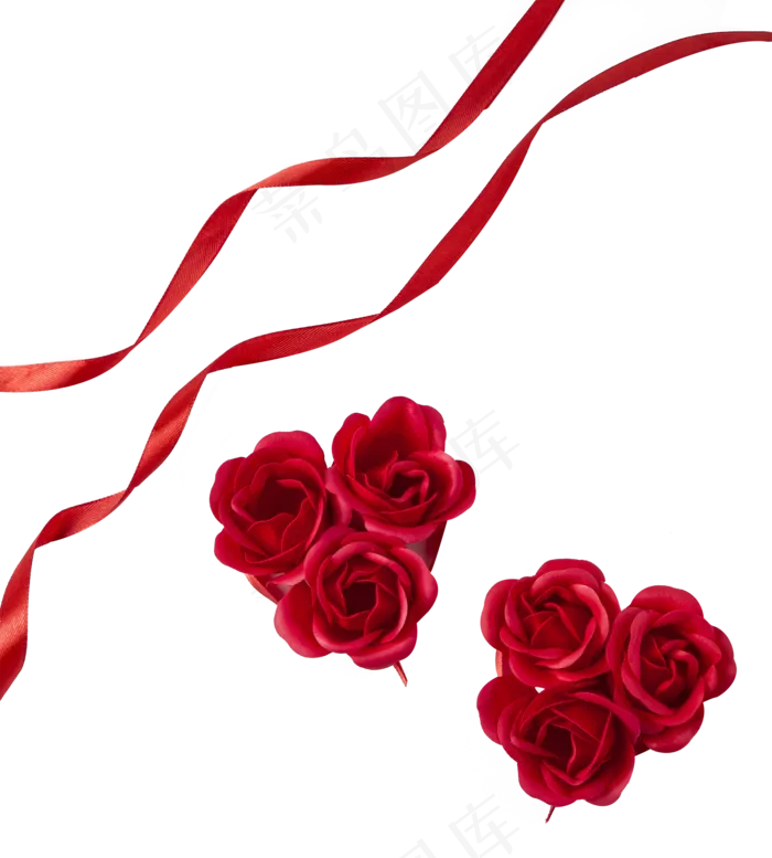玫瑰花和丝带(2000X2221(DPI:300))psd模版下载