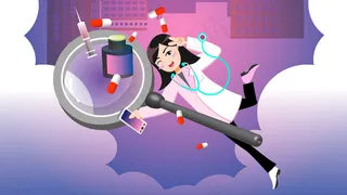 蓝色系2.5d社会民生医疗检测科技配图