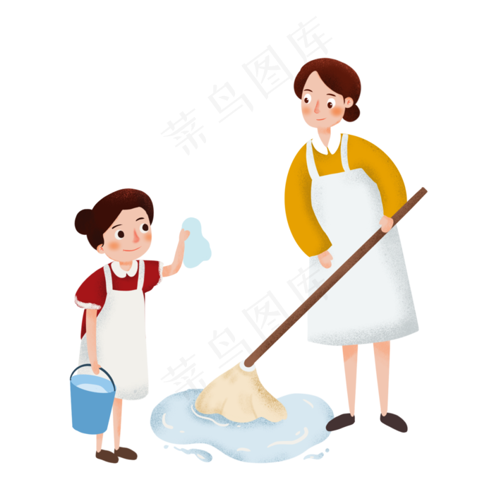 小年打扫屋子,免抠元素