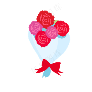 粉色红色手绘母亲节康乃馨免抠素