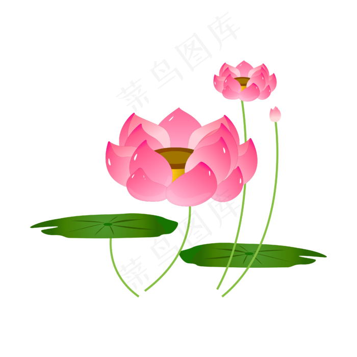 矢量卡通粉色莲花