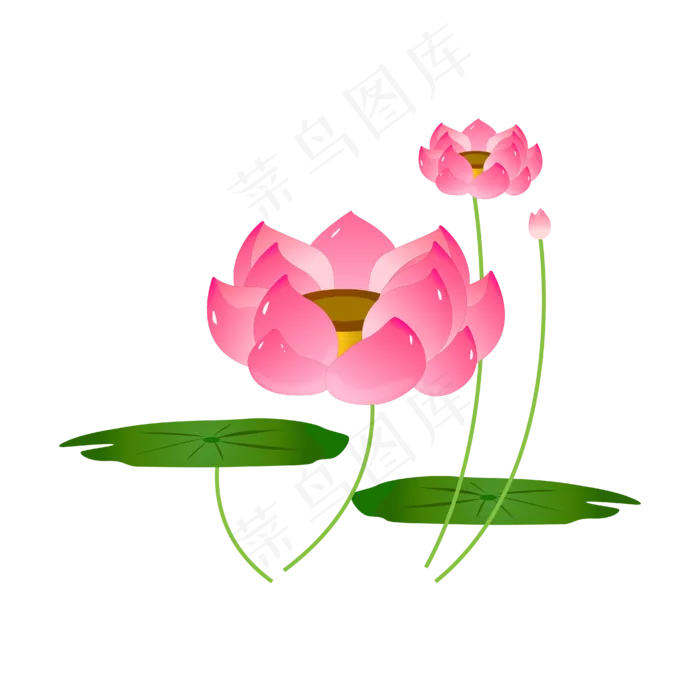 矢量卡通粉色莲花(4167*4167px 300 dpi )ai矢量模版下载