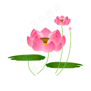矢量卡通粉色莲花